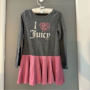 Juicy tunic grey w pink skirt bottom, embellished with an I ❤️ juicy log…